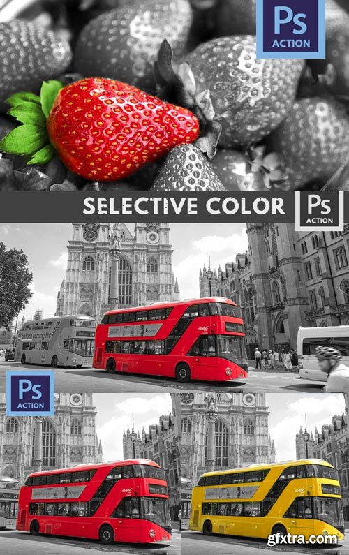 Selective Color Photoshop Action & Photoshop Brush