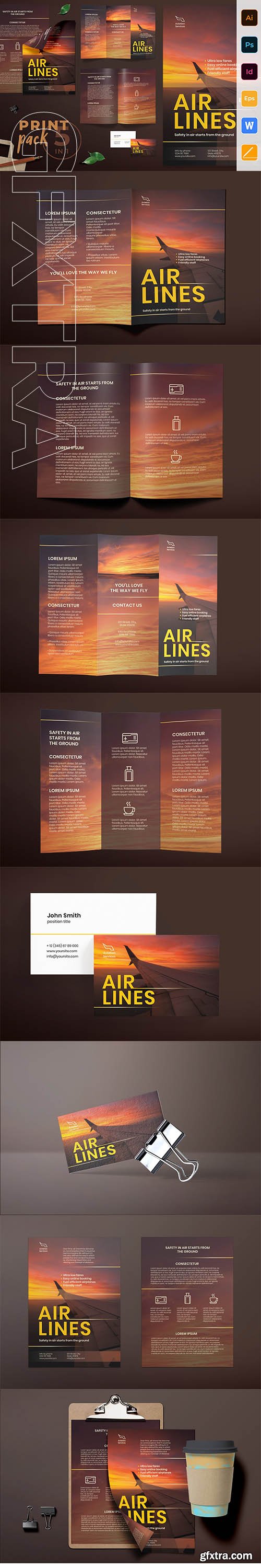 CreativeMarket - Airlines Aviation Print Pack 3713047
