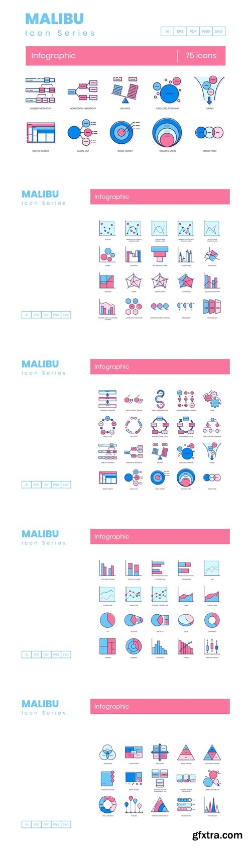 75 Infographic Icons | Malibu Series