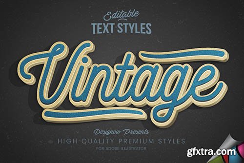 CreativeMarket - Blue Vintage Text Style 3719354
