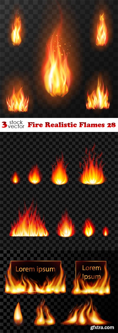 Vectors - Fire Realistic Flames 28