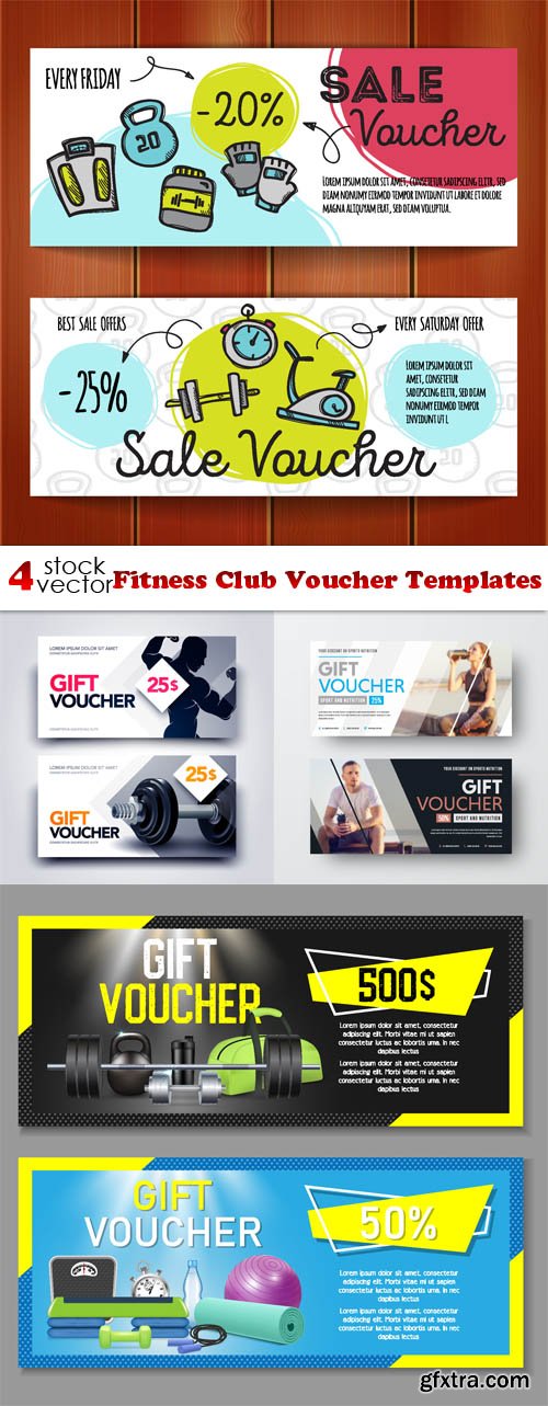 Vectors - Fitness Club Voucher Templates