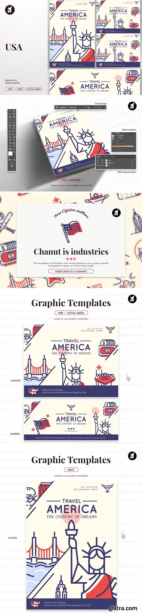 United states of America graphic templates