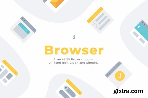 20 Browser icons - Flat