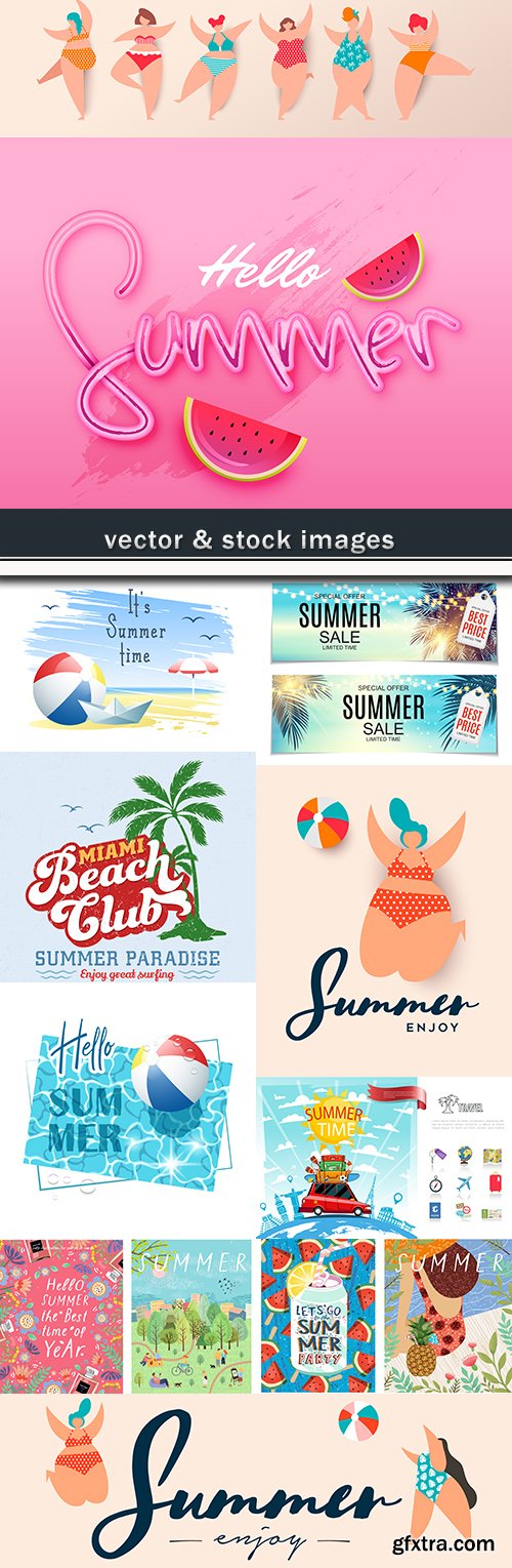 Summer sales and decorative background illustrations