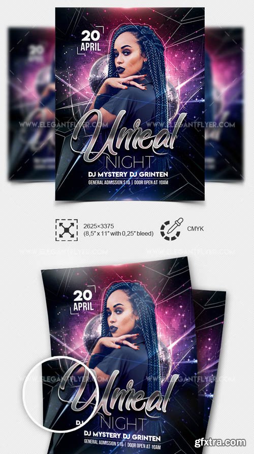 Unreal Night V1 2019 Flyer Template in PSD