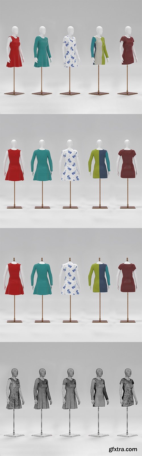 Cgtrader - Women Mannequin Pack Low-poly 3D model