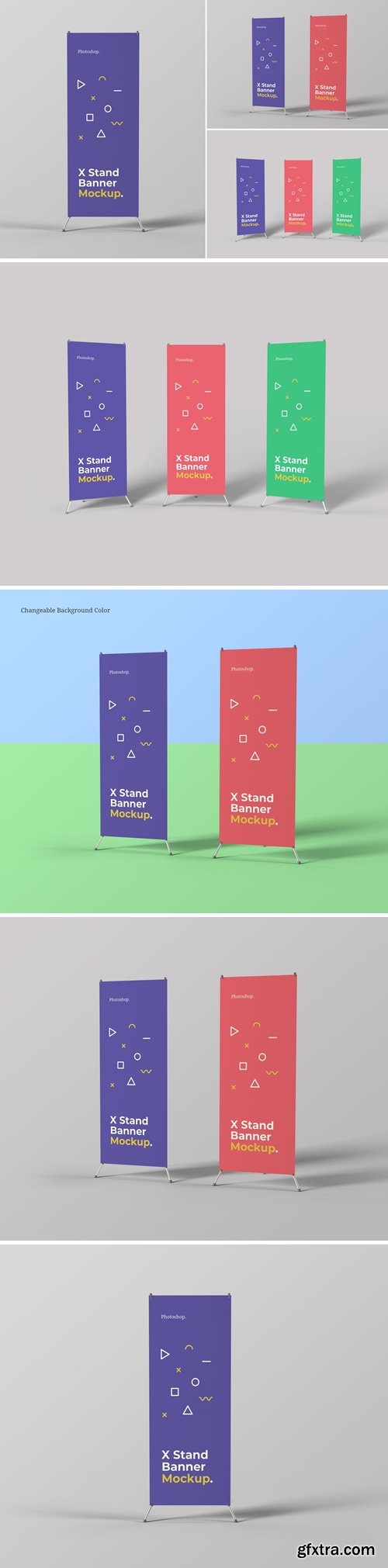 X Stand Banner Mockups