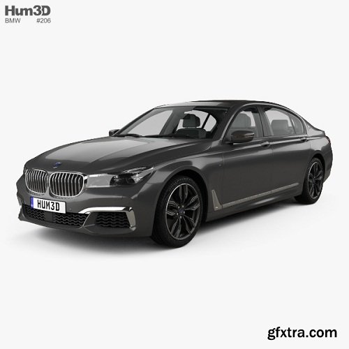 BMW M7 (G12) with HQ interior 2017 3D Model