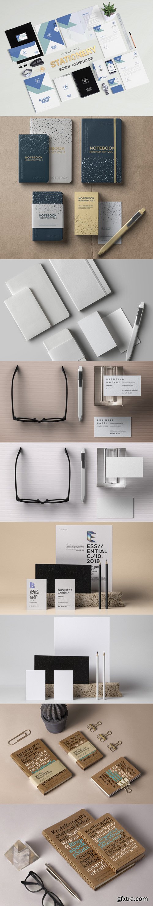 9 Corporate Identity Branding Stationary PSD Mockups Collection