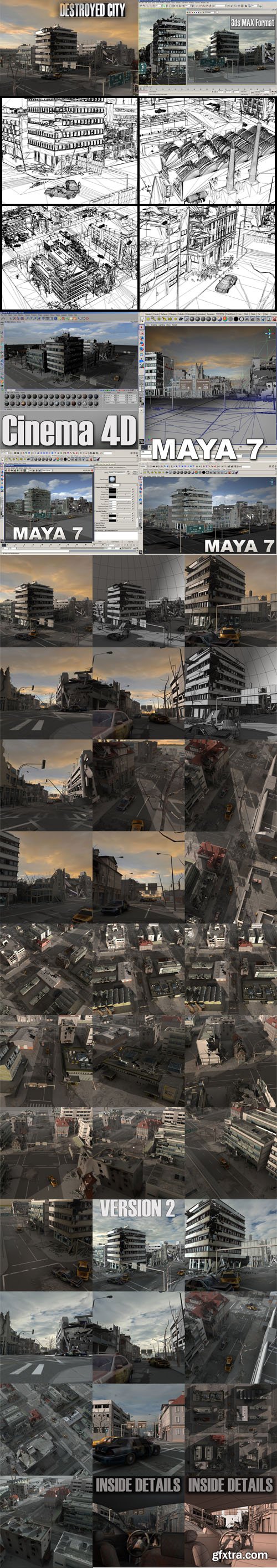 Destroyed City Blocks - 3D Models