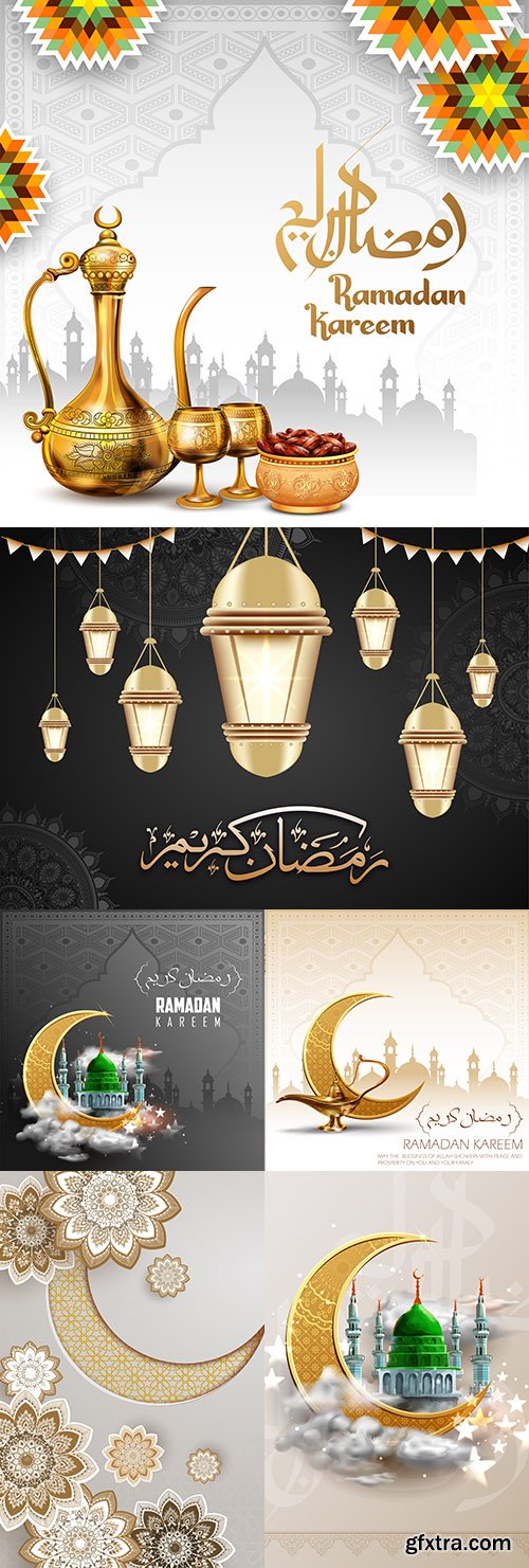 Ramadan Kareem Islamic culture collection illustrations 12