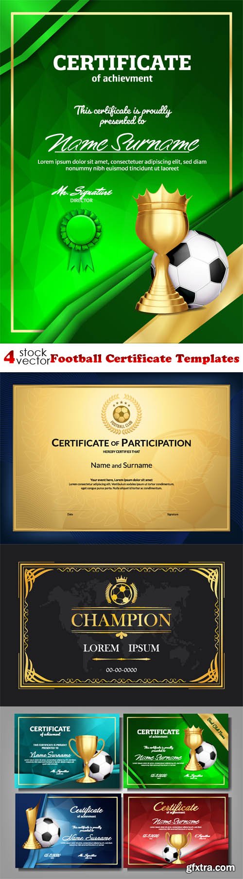 Vectors - Football Certificate Templates