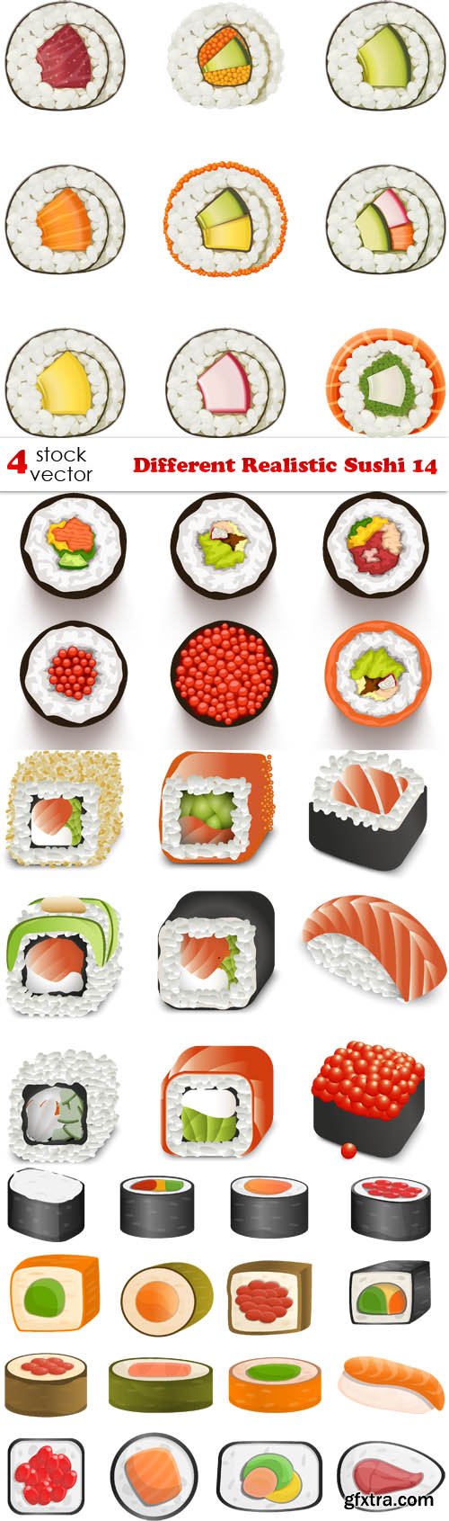 Vectors - Different Realistic Sushi 14