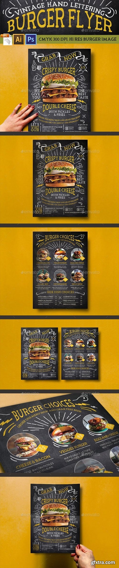 Graphicriver - Vintage Hand Lettering Burger Flyer 16105285