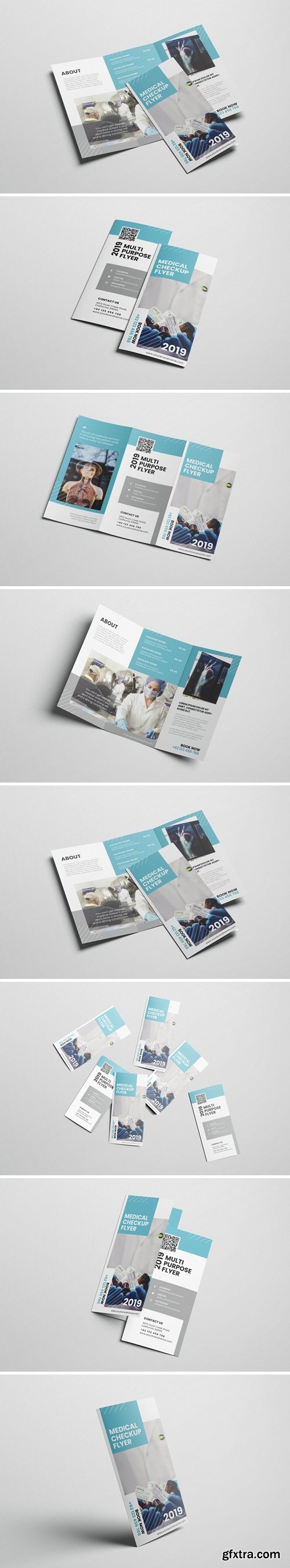 Modern Medical Checkup AI and PSD Trifold Brochure