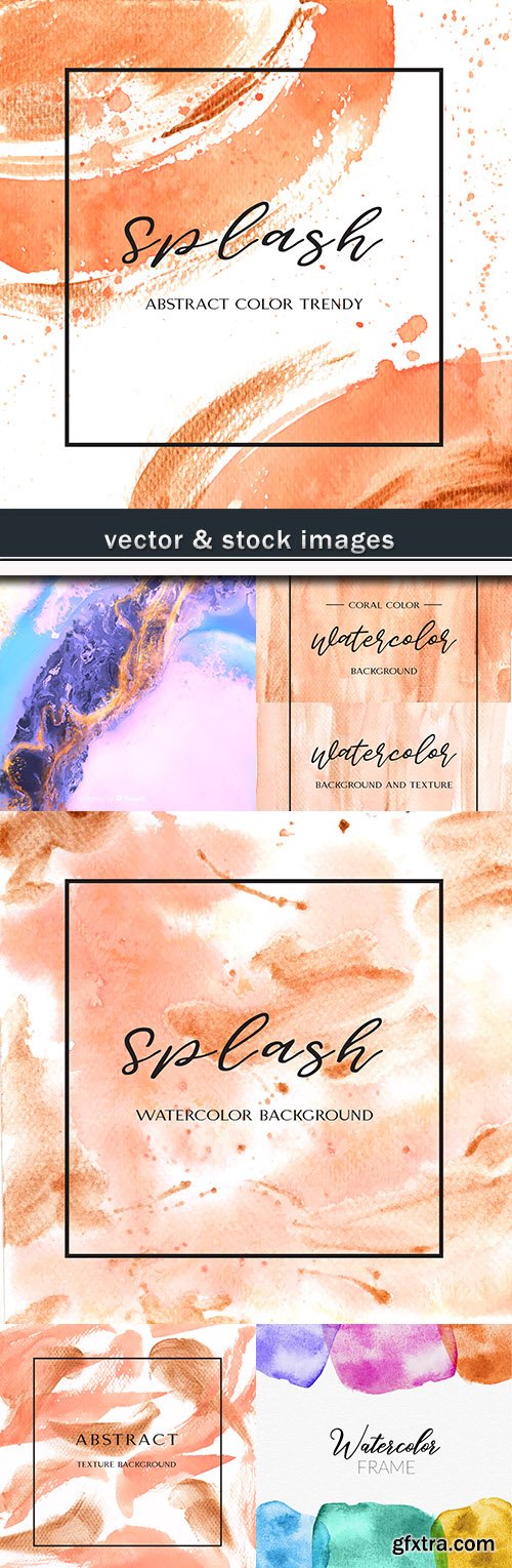 Watercolor stains backgrounds design and registration