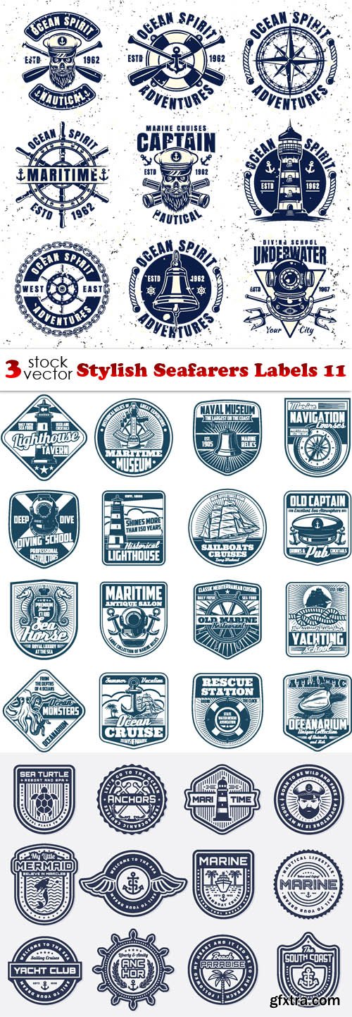 Vectors - Stylish Seafarers Labels 11