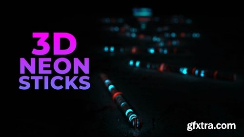 MotionArray 3D Neon Sticks (Logo Reveal 230762