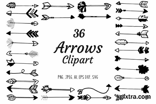 30 Premium Handdrawn Arrows Clipart