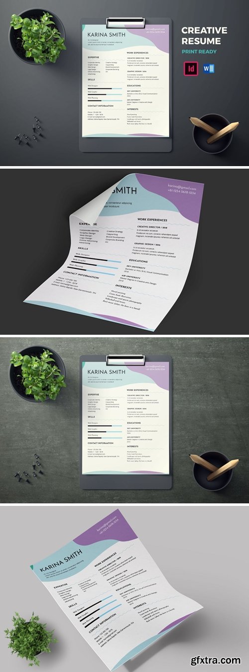 CV Resume template, Creative, Clean & Modern