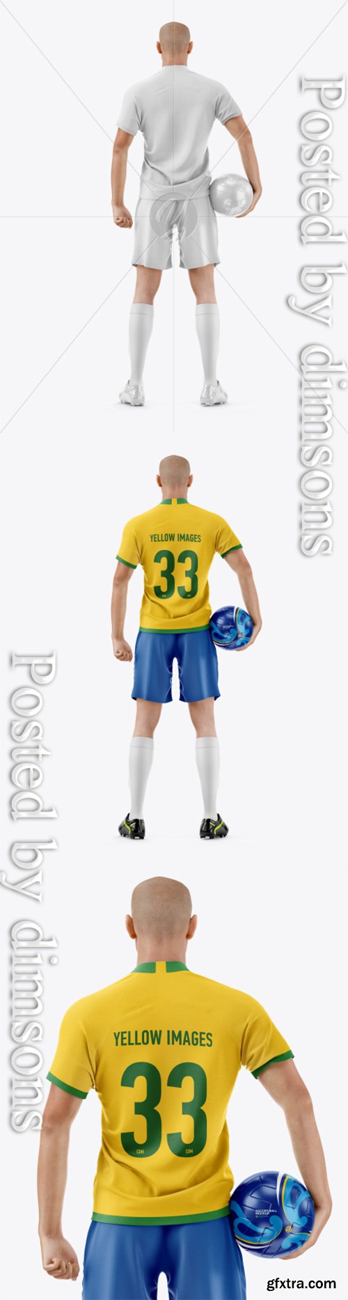 Soccer Player with Ball Mockup 41273