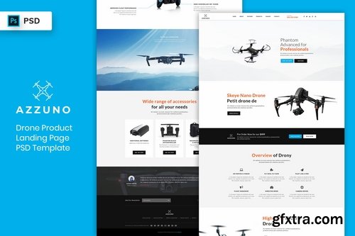 Drone - Product Landing Page PSD Template