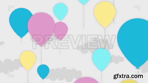 Pastel Animated Balloons Flying Up 205469
