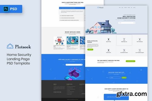 Home Security - Landing Page PSD Template