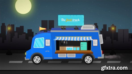 VideoHive Food Truck Logo Reveal 23821816