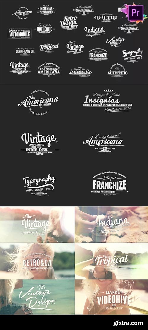 Videohive - Vintage Typography Pack 26 Animated Badges | Mogrt - 21674446