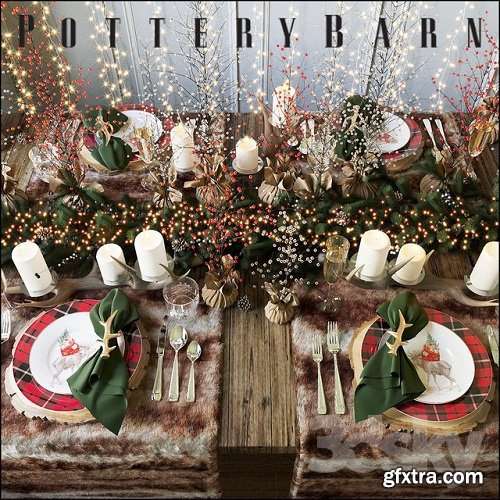 Christmas table setting Pottery Barn