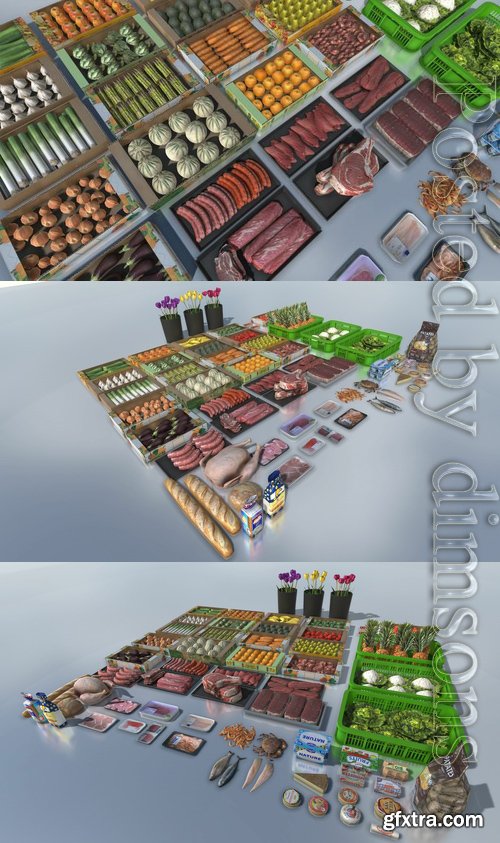 Cgtrader - Fresh products with LOD Low-poly 3D model