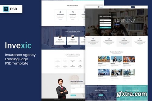 Insurance Agency - Landing Page PSD Template