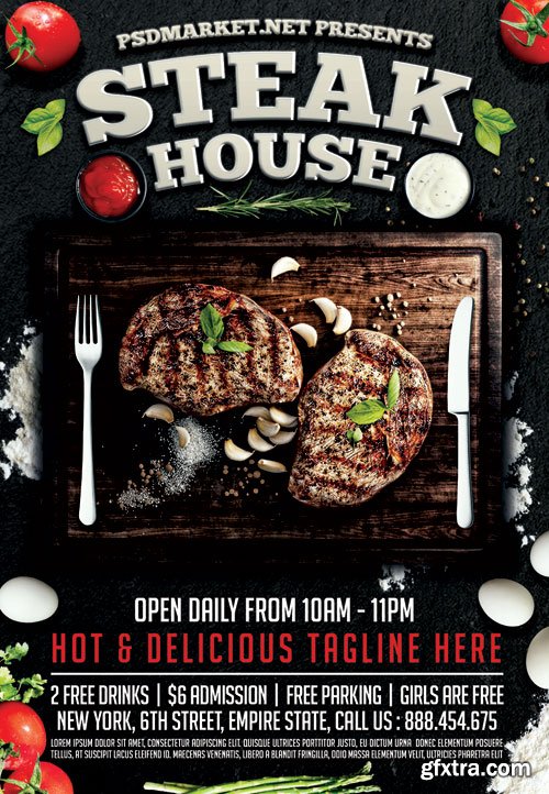 Steak House – Premium Flyer PSD Template