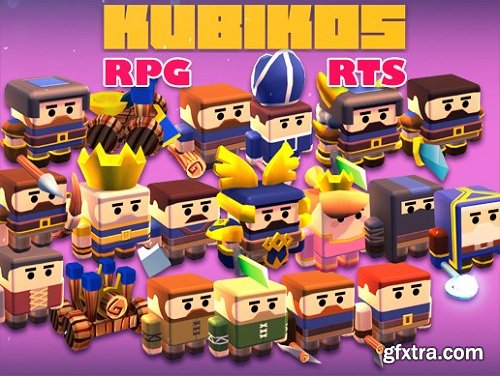 KUBIKOS - RPG / RTS 20 Animated Cube Mini Units - Unity Asset