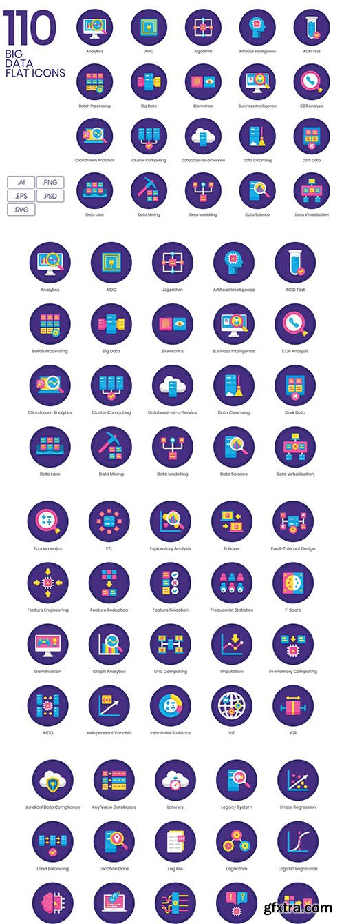 110 Big Data Icons | Orchid Series