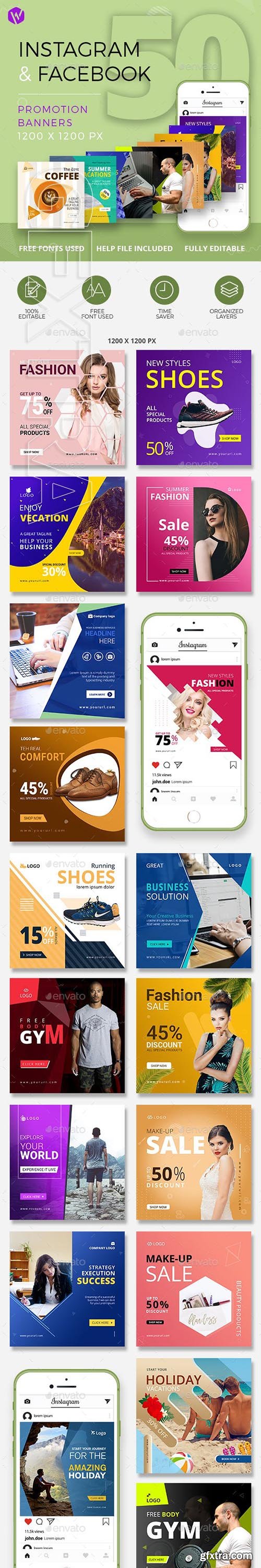 GraphicRiver - 50 Instagram & Facebook Banners 23783819