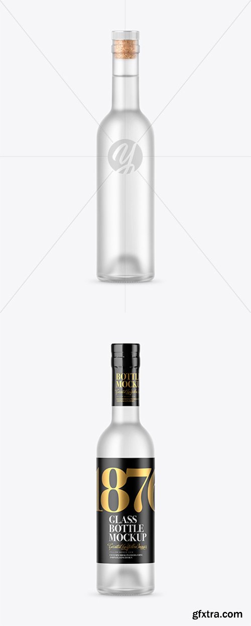 Frosted Glass Vodka Bottle Mockup 42934