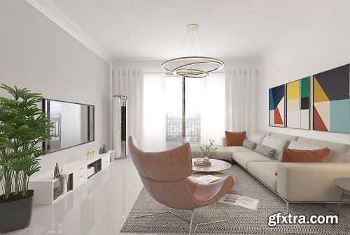 Modern Style Livingroom Interior Scene 23