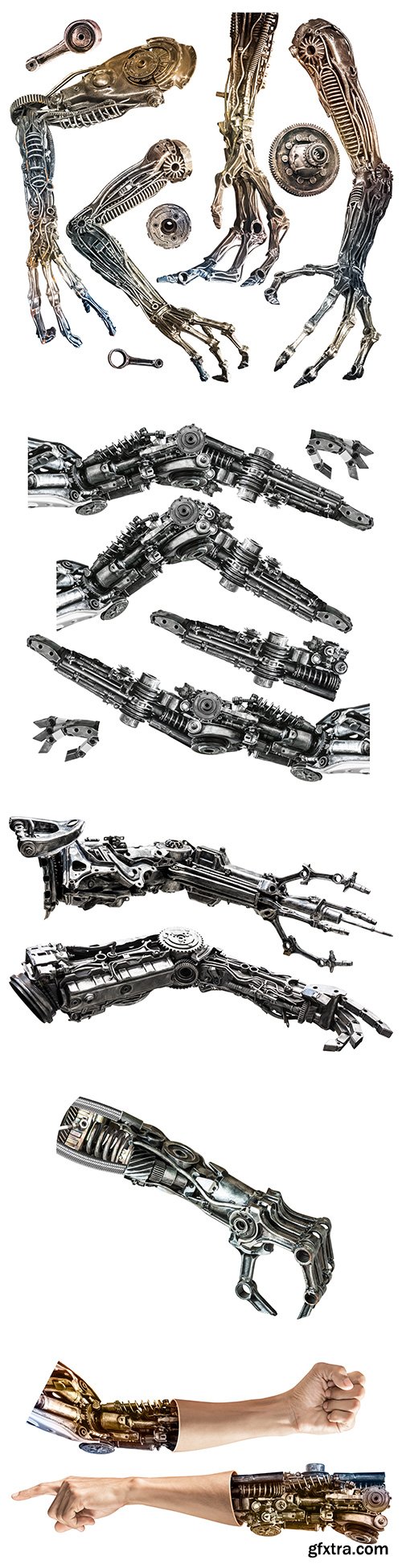 Metallic Robot Hand Isolated - 10xJPGs