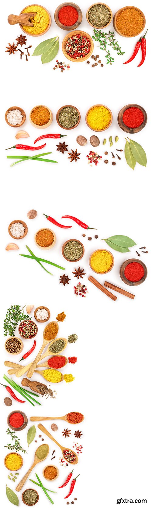 Mix Of Spices Isolated - 7xJPGs