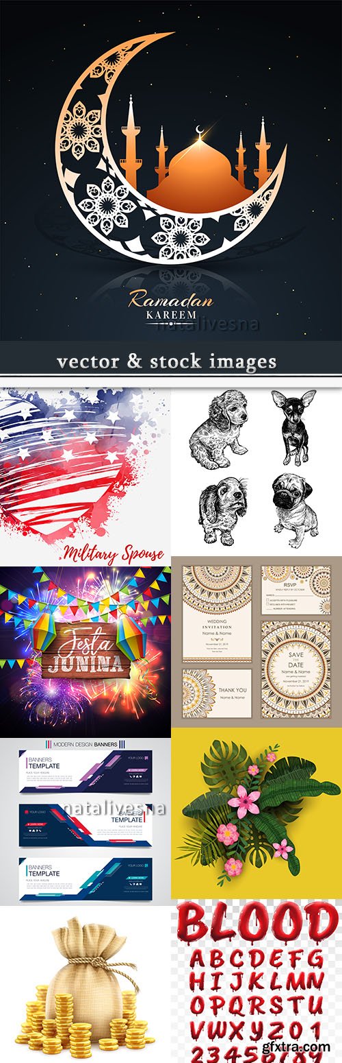 Vector illustrations on different subjects collection 38