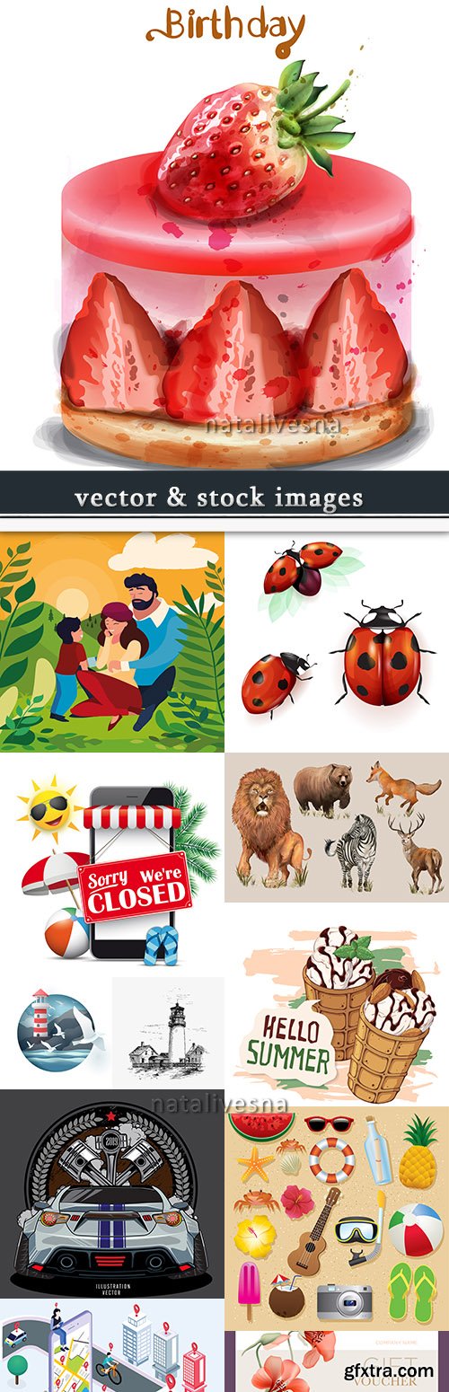 Vector illustrations on different subjects collection 39