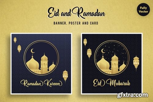 Eid Mubarak Ramadan Kareem Card and Banner 1.0