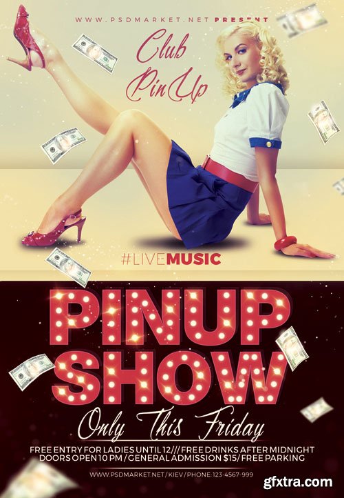 PIN UP SHOW FLYER – PSD TEMPLATE