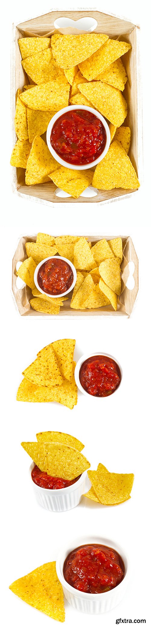 Nachos And Tomato Dip Isolated - 5xJPGs
