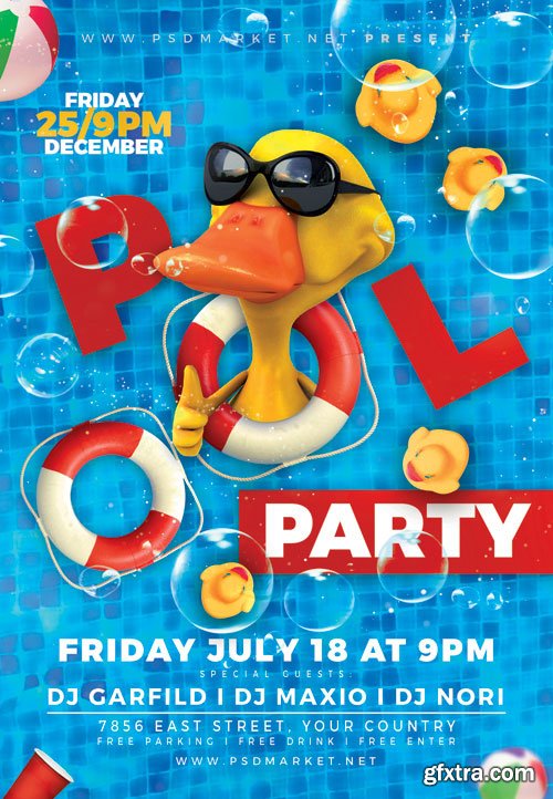 POOL EVENT FLYER – PSD TEMPLATE