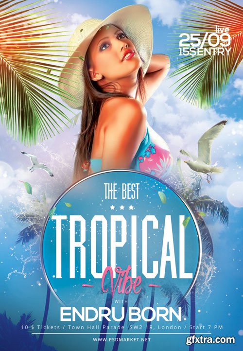 TROPICAL VIBE FLYER – PSD TEMPLATE
