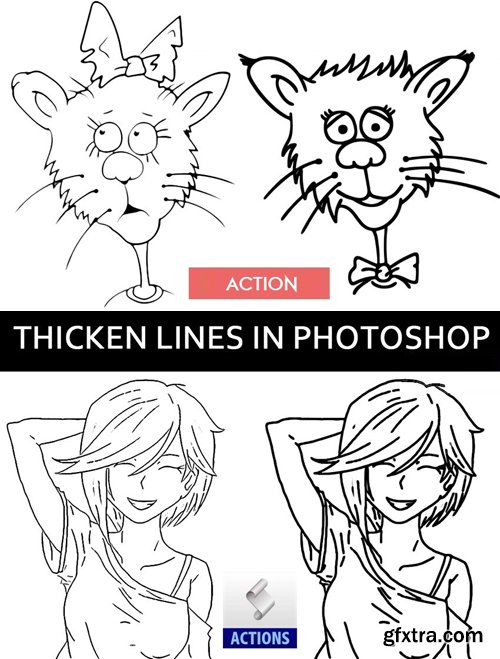 Thicken Lines Action for Photoshop